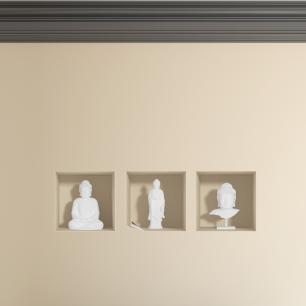 Wall decal 3D effect White Buddha