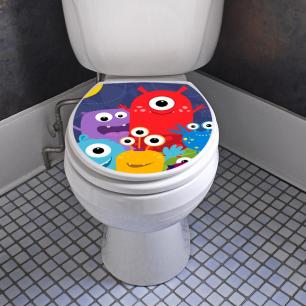 Sticker abattant wc petits monstres