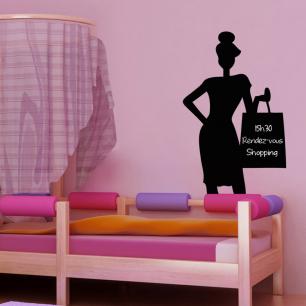Wall decal slate Lady doing shopping