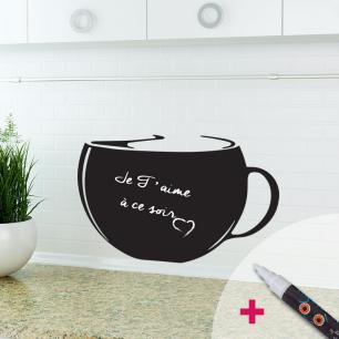 Muursticker Schoolbord geweldige koffie + chalk white vloeistof