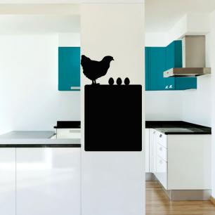 Wall decal slate Hen with eggs