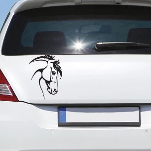 Sticker auto tête de cheval