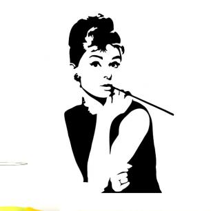 Adesivo murale con Audrey Hepburn