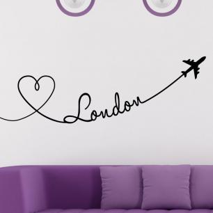 Sticker Avion trace de Londres