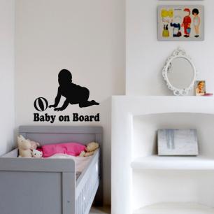 Wall decal Baby on board Baby with a ball