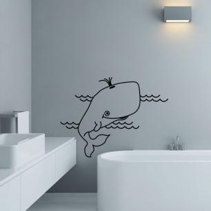 Wall decal happy whale cachalot