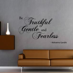 Wall decal Mahatma Gandhi - Be truthful, gentle and fearless