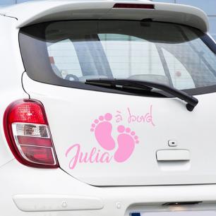 And her feet Wall decal Baby on board customizable