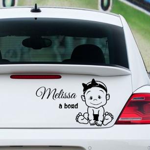 Smiling Wall sticker Baby on board customizable