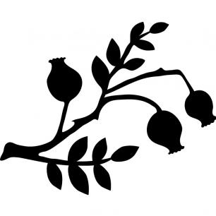 Wall decal branch with hips