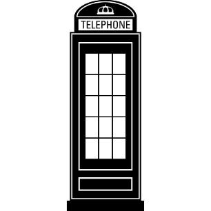 Wall decal british telephone cabin
