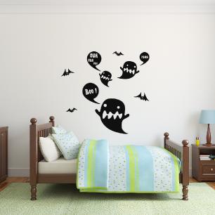 Caricatures little ghosts Wall sticker