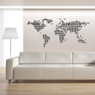 Sticker carte du monde en pointillées