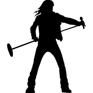 Wall decal rock singer