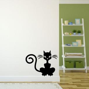 Wall decal Chat with long tail
