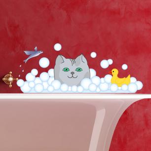 Gato en el baño