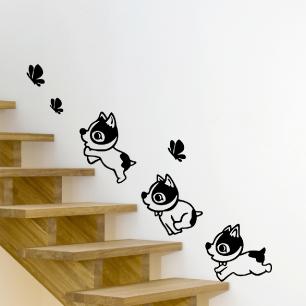 Sticker Chiots drôles pour les escaliers