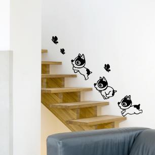 Adesivo Cuccioli divertenti per scale