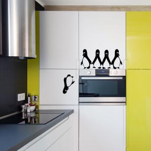 Wall decal Five young penguins