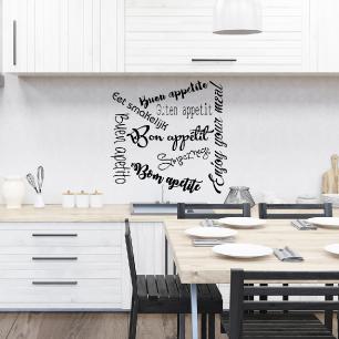 Quote wall sticker Good multilingual appetites