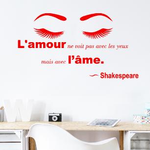 Sticker citation amour l'amour ne se voit pas ... - Shakespeare