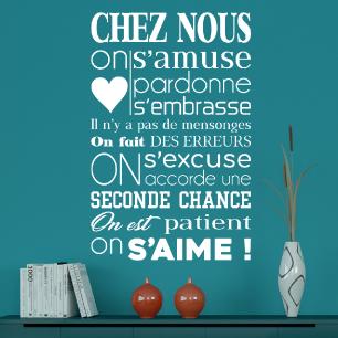 Wall decal quote chez nous on s'aime