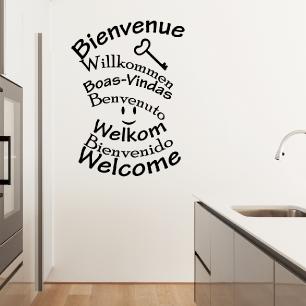 Quote wall sticker kitchen bienvenue, willkommen, boas-vindes