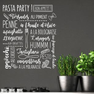 Quote wall sticker cuisine pasta party