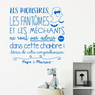 Quote wall decal enfant les monstres, ...