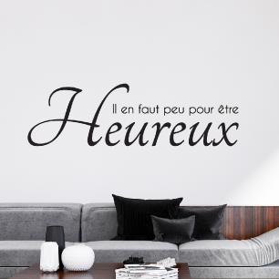 Wall decal quote être heureux