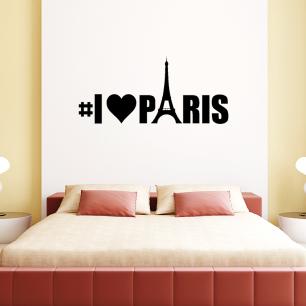 Wall sticker quote I love Paris