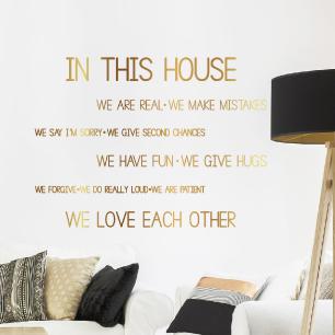 Quote wall sticker In this house
