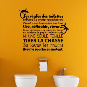 Wall decal quote Les règles des toilettes - decoration
