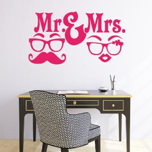 Wall sticker quote mr and mrs