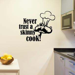 Sticker citation Never trust a skinny cook