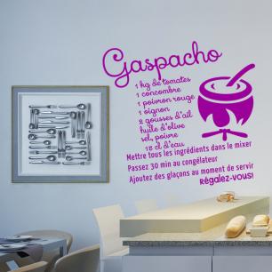Muursticker decoratieve citaat recept Gaspacho... Régalez - vous!