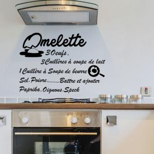Muursticker decoratieve citaat recept Omelette