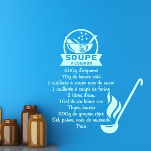 Vinilo decorativo citación receta Soupe à l'oignon