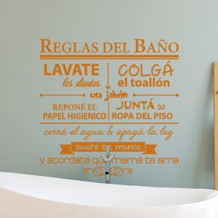 Sticker citation Reglas del Bano