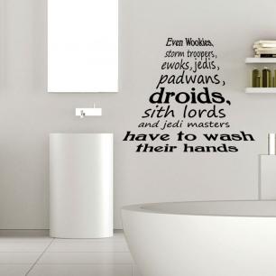 Wall decal quote wc Even Wookies, storm troopers