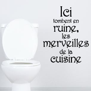 Wall decal quote wc Ici tombent en ruine