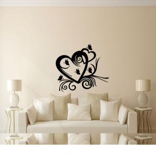 Wall decal hearts surrounded by butterflies