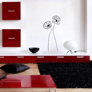 Wall decal poppies