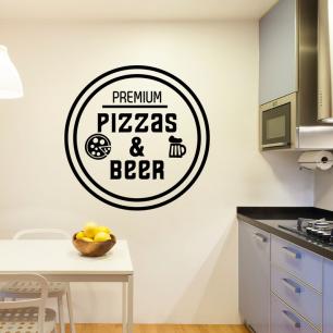 Wall decal kitchen Premium pizzas & beer