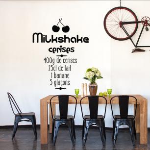 Muursticker keuken recept Milkshake Cerises