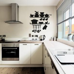 Kitchen wall decal Utensils, dishes and pot