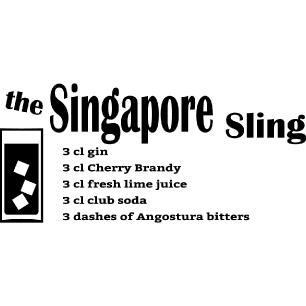 Sticker déco cocktail The Singapore sling