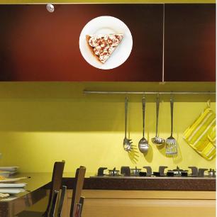 Wall decal plate with piece of cake