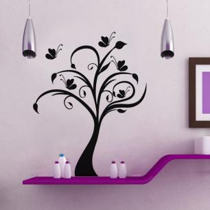 Wall decal Design tree and butterflies