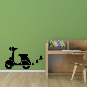 Wall decal Design motorcycle and heart